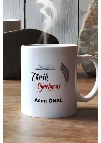 Kişiye Özel Tarih Öğretmeni Kupa Bardak Beyaz Öğretmenler Günü Hediyesi
