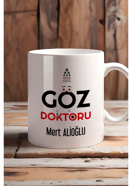 Kişiye Özel Göz Doktoru Kupa Bardak Beyaz Isme Özel Tıp Bayramı Hediyeleri