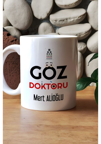 Kişiye Özel Göz Doktoru Kupa Bardak Beyaz Isme Özel Tıp Bayramı Hediyeleri