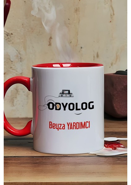Kişiye Özel Odyolog Kupa Bardak Kırmızı Tıp Bayramı Hediyeleri