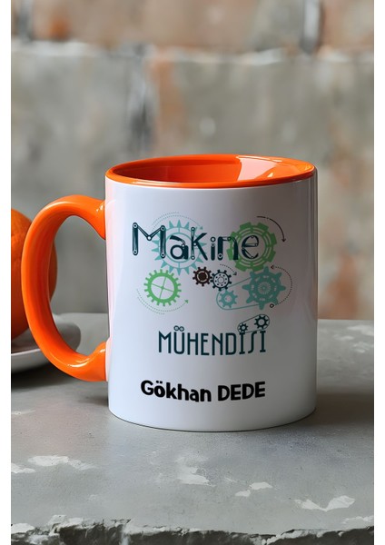Kişiye Özel Makine Mühendisi Kupa Bardak Turuncu Mühendisler Günü Hediyesi fırsatları
