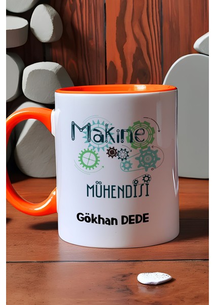 Kişiye Özel Makine Mühendisi Kupa Bardak Turuncu Mühendisler Günü Hediyesi indirimleri