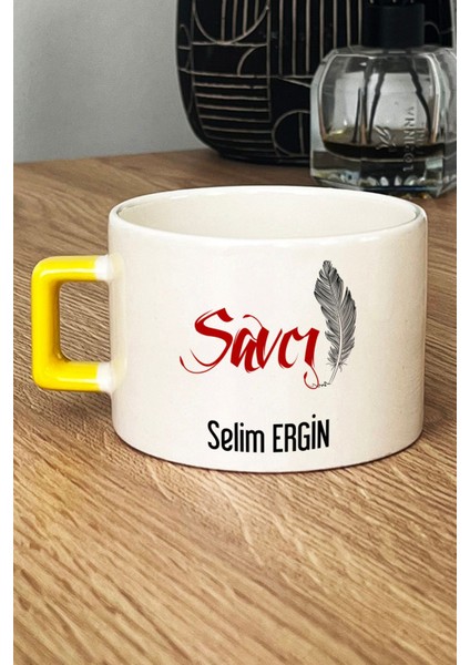 Kişiye Özel Savcı Lüks Fincan Sarı