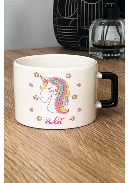 Kişiye Özel Unicorn Lüks Fincan Siyah Kız Çocuğa Doğum Günü Hediyesi fiyatları