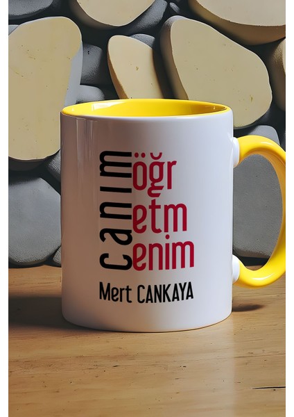 Kişiye Özel Öğretmenler Günü Hediyesi Kupa Bardak Sarı Erkek Öğretmen fiyatları