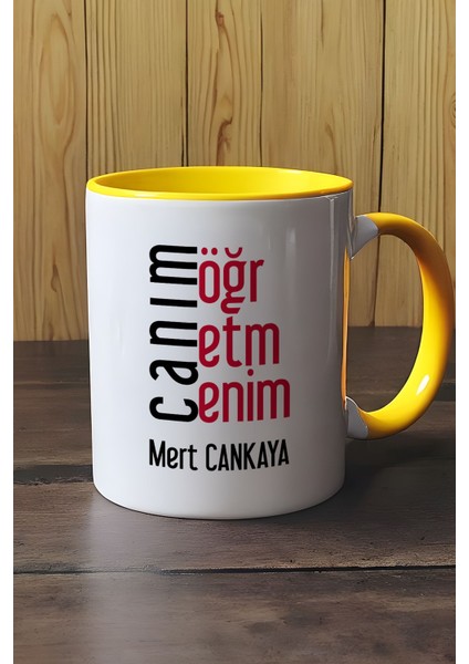 Kişiye Özel Öğretmenler Günü Hediyesi Kupa Bardak Sarı Erkek Öğretmen modelleri