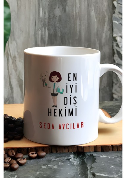 Kişiye Özel Kadın En Iyi Diş Hekimi Kupa Bardak Beyaz fiyatları