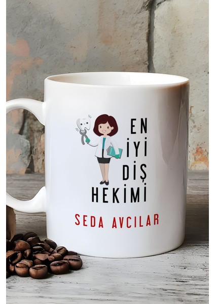 Kişiye Özel Kadın En Iyi Diş Hekimi Kupa Bardak Beyaz fırsatları