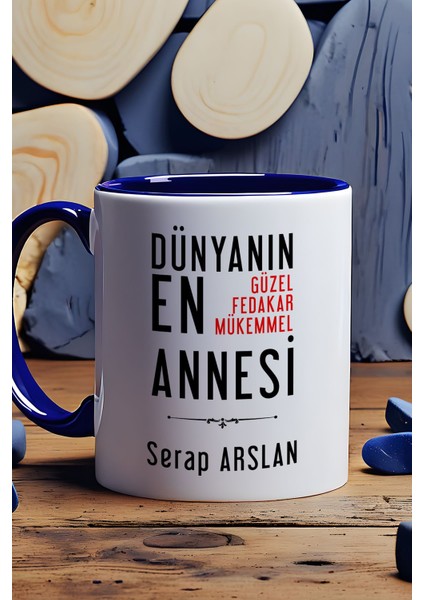 Kişiye Özel Anneye Hediye Kupa Bardak Lacivert Annelere Doğum Günü Hediyesi