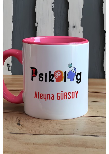 Kişiye Özel Psikolog Kupa Bardak Pembe Isme Özel Tıp Bayramı Hediyeleri