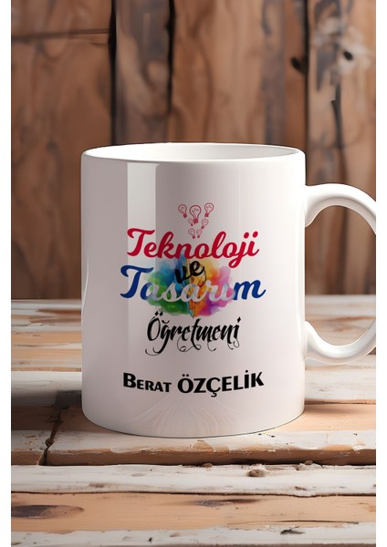 Kişiye Özel Teknoloji ve Tasarım Öğretmeni Kupa Bardak Beyaz