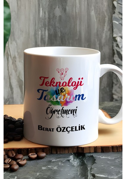 Kişiye Özel Teknoloji ve Tasarım Öğretmeni Kupa Bardak Beyaz fiyatları