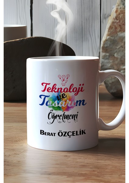 Kişiye Özel Teknoloji ve Tasarım Öğretmeni Kupa Bardak Beyaz modelleri