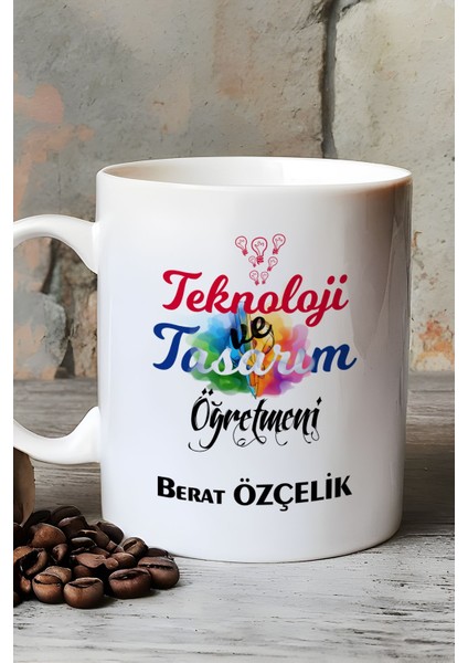 Kişiye Özel Teknoloji ve Tasarım Öğretmeni Kupa Bardak Beyaz fırsatları