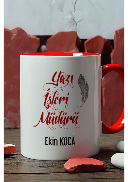 Kişiye Özel Yazı Işleri Müdürü Kupa Bardak Kırmızı fiyatları