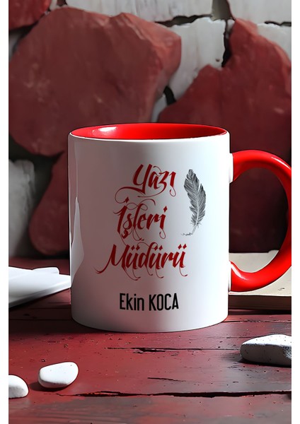 Kişiye Özel Yazı Işleri Müdürü Kupa Bardak Kırmızı indirimleri
