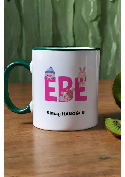 Kişiye Özel Ebe Kupa Bardak Yeşil Tıp Bayramı Hediyesi