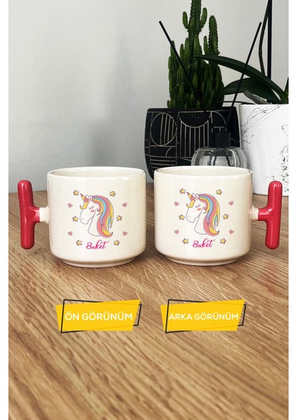 Kişiye Özel Unicorn Kupa Bardak T Kulplu Pembe Kız Çocuğa Doğum Günü Hediyesi modelleri