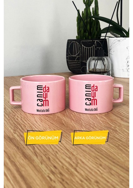 Kişiye Özel Canım Dayım Pastel Fincan Pembe Dayıya Doğum Günü Hediyesi modelleri
