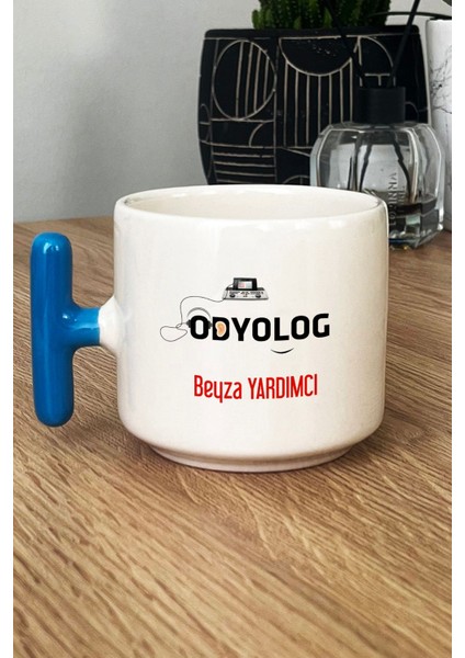 Kişiye Özel Odyolog Kupa Bardak T Kulplu Mavi Tıp Bayramı Hediyeleri