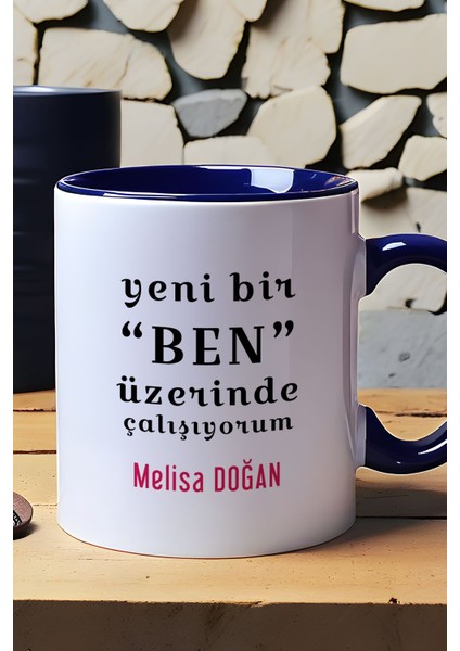 Kişiye Özel Yeni Bir Ben Kupa Bardak Lacivert Motto Arkadaşa Kardeşe Hediye fiyatları