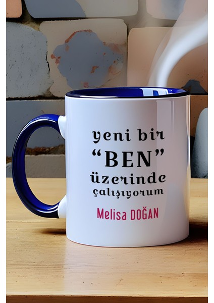 Kişiye Özel Yeni Bir Ben Kupa Bardak Lacivert Motto Arkadaşa Kardeşe Hediye modelleri