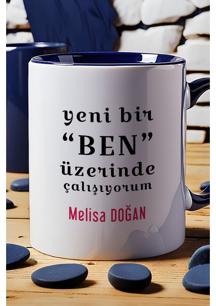 Kişiye Özel Yeni Bir Ben Kupa Bardak Lacivert Motto Arkadaşa Kardeşe Hediye indirimleri