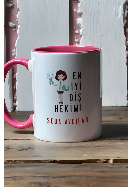 Kişiye Özel Kadın En Iyi Diş Hekimi Kupa Bardak Pembe fiyatları