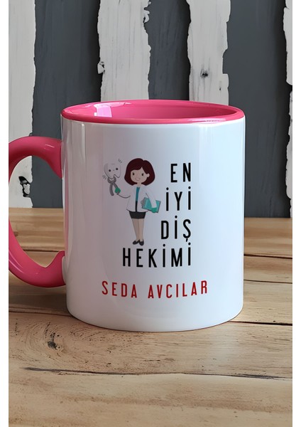 Kişiye Özel Kadın En Iyi Diş Hekimi Kupa Bardak Pembe indirimleri