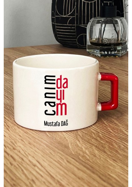 Kişiye Özel Canım Dayım Lüks Fincan Kırmızı Dayıya Doğum Günü Hediyesi fiyatları