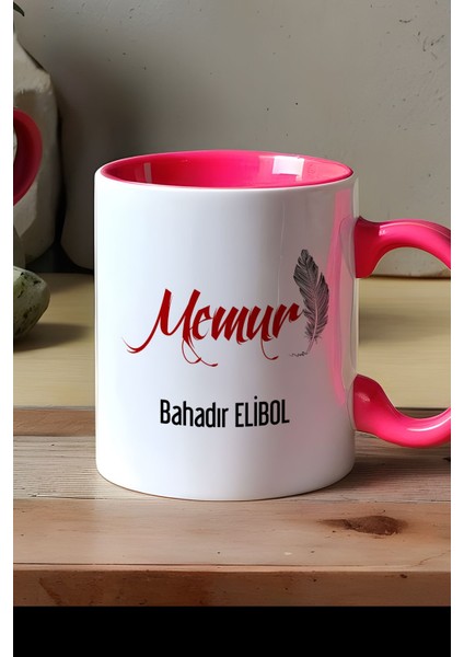 Kişiye Özel Memur Kupa Bardak Pembe modelleri