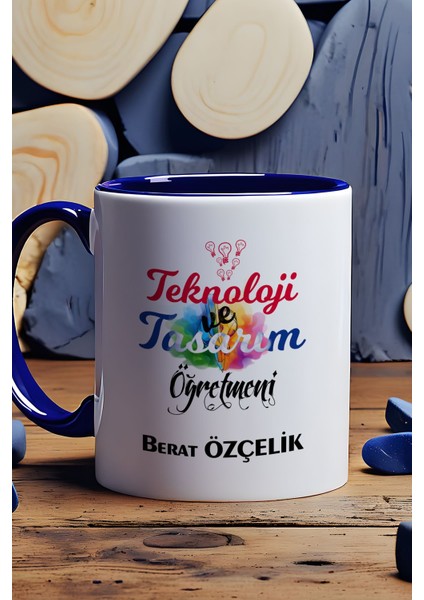 Kişiye Özel Teknoloji ve Tasarım Öğretmeni Kupa Bardak Lacivert