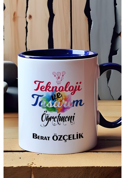 Kişiye Özel Teknoloji ve Tasarım Öğretmeni Kupa Bardak Lacivert fırsatları
