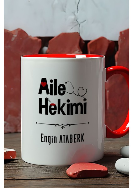 Kişiye Özel Aile Hekimi Doktor Kupa Bardak Kırmızı Tıp Bayramı Hediyesi