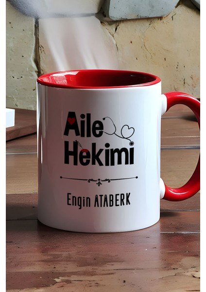 Kişiye Özel Aile Hekimi Doktor Kupa Bardak Kırmızı Tıp Bayramı Hediyesi