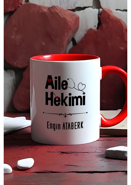 Kişiye Özel Aile Hekimi Doktor Kupa Bardak Kırmızı Tıp Bayramı Hediyesi
