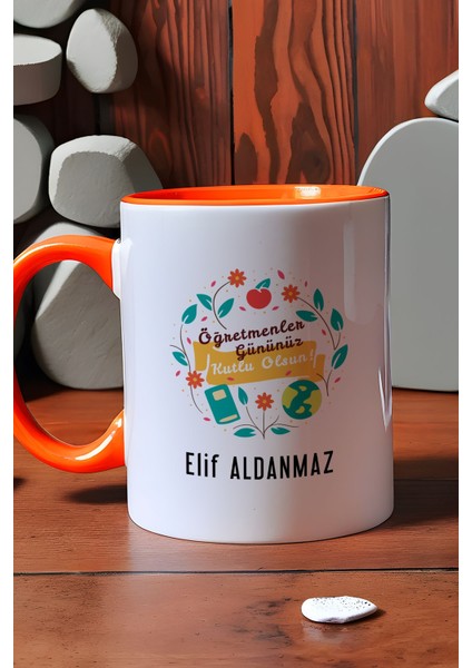Kişiye Özel Öğretmenler Günü Hediyesi Kupa Bardak Turuncu indirimleri