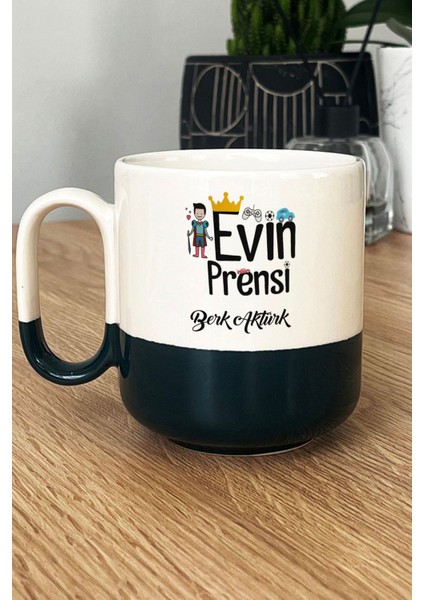 Kişiye Özel Evin Prensi Pro Kupa Bardak Siyah Erkek Çocuğa Hediye