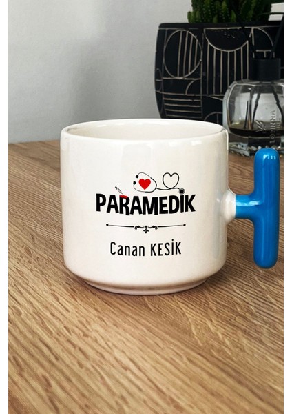 Kişiye Özel Paramedik -2- Kupa Bardak T Kulplu Mavi Att Tıp Bayramı Hediyesi