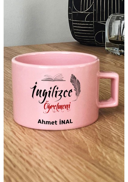 Kişiye Özel Ingilizce Öğretmeni Pastel Fincan Pembe Öğretmenler Günü Hediyesi fiyatları