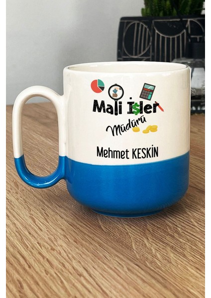 Kişiye Özel Mali Işler Müdürü Pro Kupa Bardak Mavi
