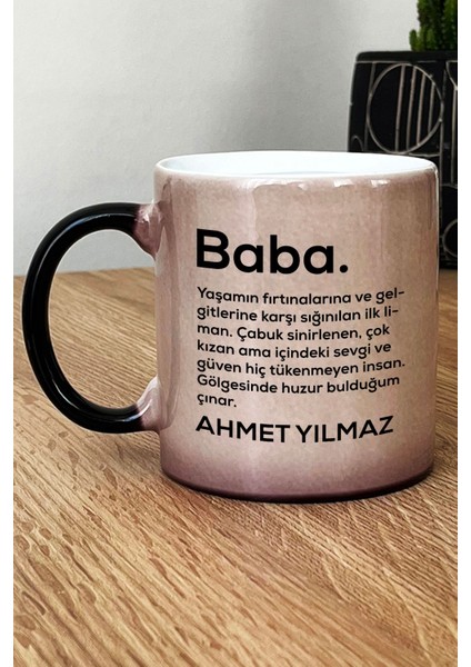 Kişiye Özel Baba Kupa Bardak Sihirli Isme Özel Babalar Günü Hediyesi