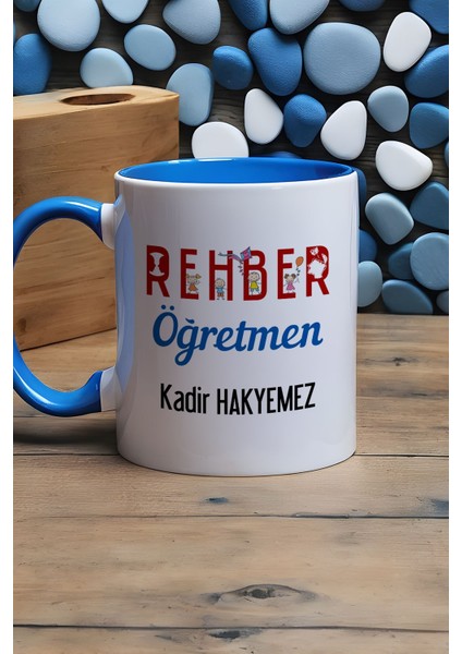 Kişiye Özel Rehber Öğretmen Kupa Bardak Mavi Öğretmenler Günü Hediyesi modelleri