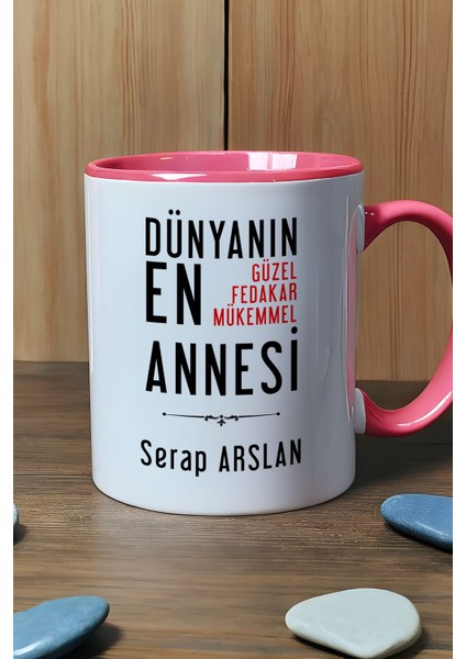Kişiye Özel Anneye Hediye Kupa Bardak Pembe Annelere Doğum Günü Hediyesi