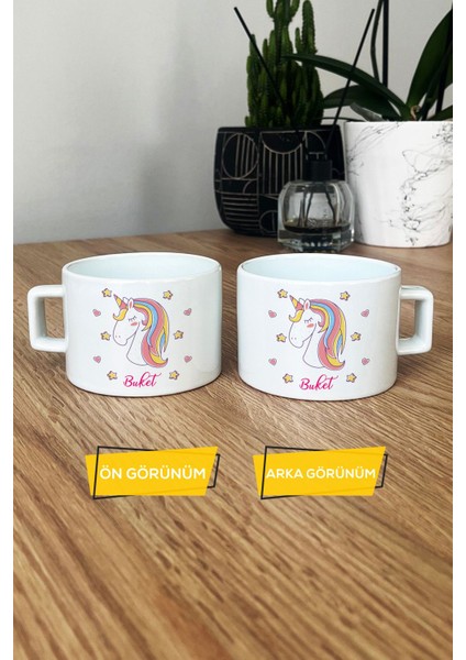 Kişiye Özel Unicorn Lüks Fincan Beyaz Kız Çocuğa Doğum Günü Hediyesi fiyatları