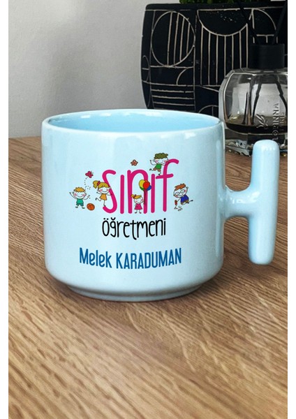 Kişiye Özel Kadın Sınıf Öğretmeni -2- Pastel T Kulplu Kupa Bardak Mavi fiyatları