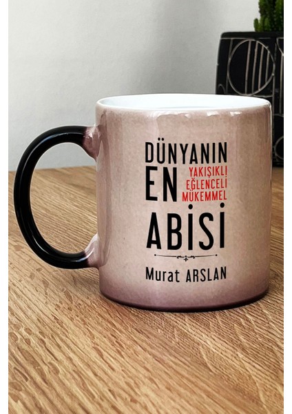 Kişiye Özel Abi Kupa Bardak Sihirli Ağabeye Babalar Günü Hediyesi