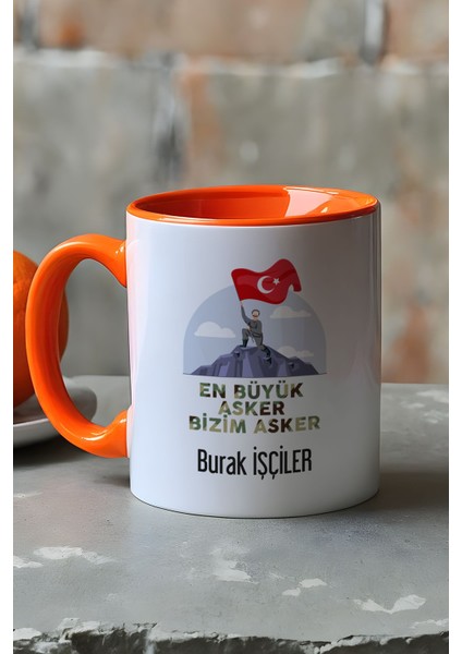 Kişiye Özel En Büyük Asker Kupa Bardak Turuncu Askere Hediye fırsatları