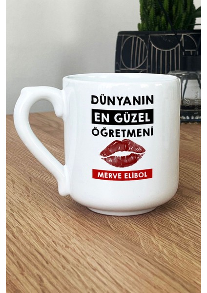 Kişiye Özel Dünyanın En Güzel Öğretmeni Kupa Bardak Oval Öğretmenler Günü Hediyesi