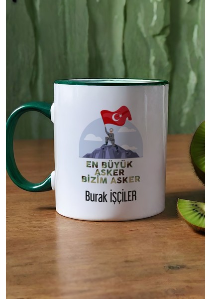 Kişiye Özel En Büyük Asker Kupa Bardak Yeşil Askere Hediye modelleri